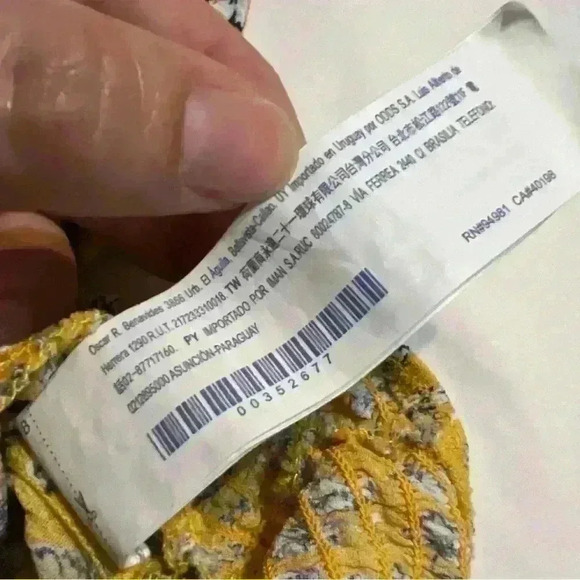 Forever 21 yellow white smocked floral print cropped v neck short sleeve top L - Picture 4 of 8